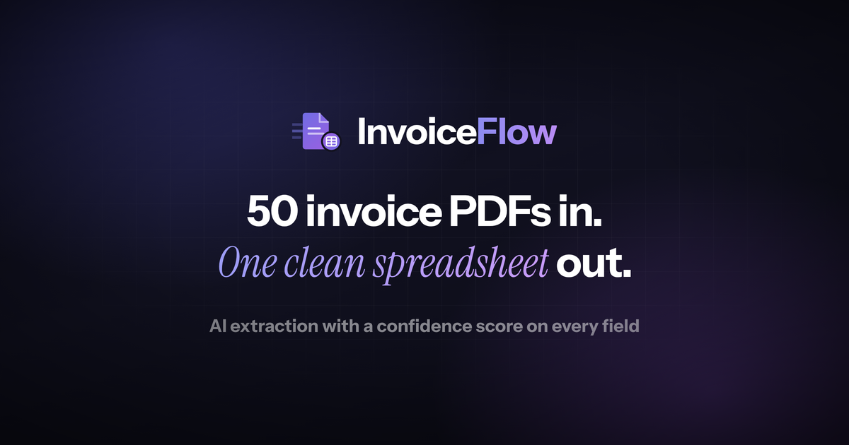 InvoiceFlow — Bulk Invoice PDF to Excel Converter